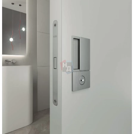 Ручка для раздвижных дверей AGB WAVE WC хром матовый брашированный (B300020232)
