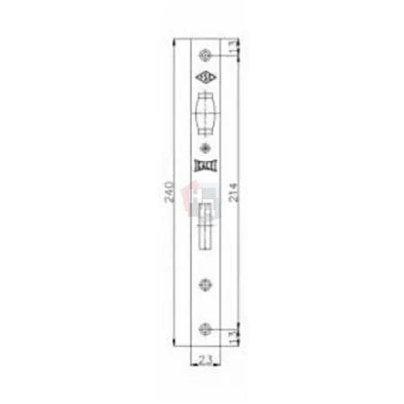 Ответная планка для Siba ALU 155U латунь полированная