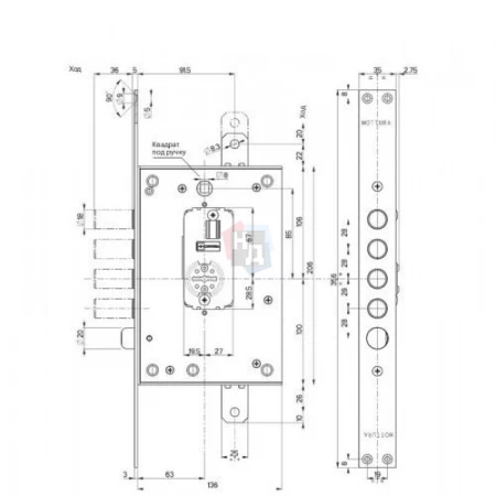 Замок врезной Mottura 52.N883 (52N883SP28D55)