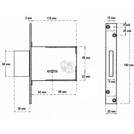 Замок врезной Mottura 40.701 (40701500053)