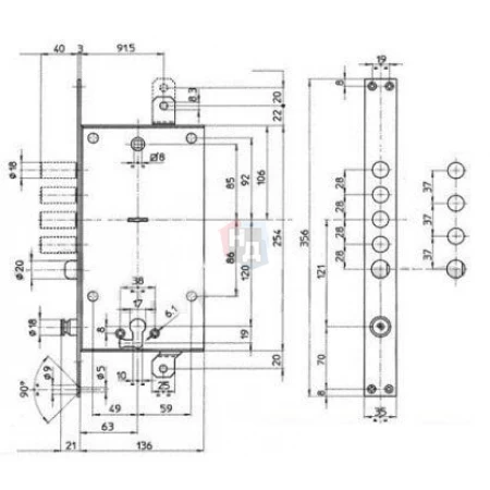 Замок врезной Mottura 54.Y939 My Key (54Y93928S56)