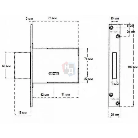 Замок врезной Mottura 40.751 (40751420053)