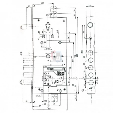 Замок врезной Mottura 54.J939 My Key (54J939G8B05AC4O) правый