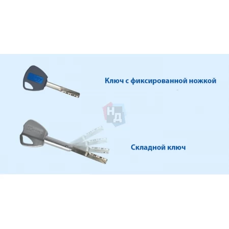 Замок врезной Mottura 3D.771 (3D771L80005CS) левый 3D Key (складной ключ)