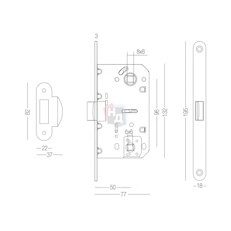 Замок межкомнатный WC MVM Linde P-2056 Black черный