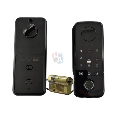 Умный замок PES David черный (отпечаток пальца, приложение, код, брелок, NFC, RFID-карта)