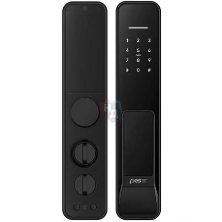 Умный замок PES Boxe черный (отпечаток пальца, приложение, код, брелок, NFC, RFID-карта)