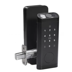 Умный замок PES One Black черный (отпечаток пальца, приложение, код, брелок, NFC, RFID-карта)