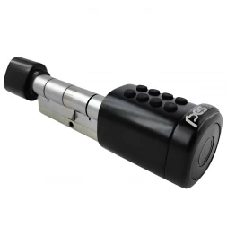 Смарт-цилиндр PES Cylinder 35x35T черный (отпечаток пальца, приложение, код, брелок, NFC, RFID-карта)