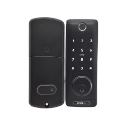 Умный замок PES Laki черный (отпечаток пальца, приложение, код, брелок, NFC, RFID-карта)
