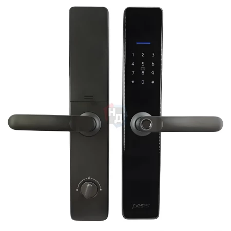 Умный замок PES Patron черный (Wi-Fi, отпечаток пальца, приложение, код, брелок, NFC, RFID-карта)