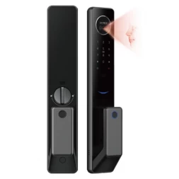 Умный замок PES Buldog черный (Face ID, отпечаток пальца, приложение, код, брелок, NFC, RFID-карта)