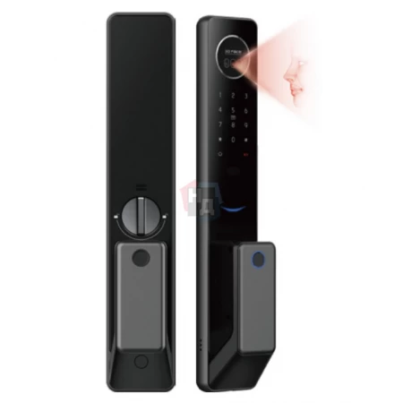 Умный замок PES Buldog черный (Face ID, отпечаток пальца, приложение, код, брелок, NFC, RFID-карта)