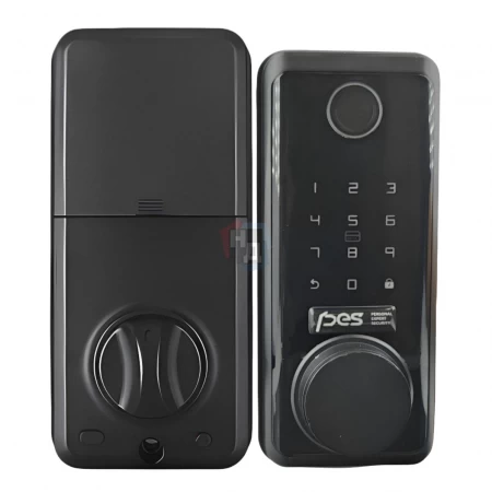 Умный замок PES Good черный (отпечаток пальца, приложение, код, брелок, NFC, RFID-карта)