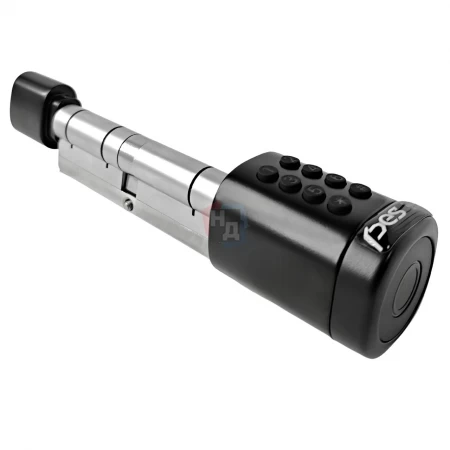 Смарт-цилиндр PES Cylinder 55x50T черный (отпечаток пальца, приложение, код, брелок, NFC, RFID-карта)