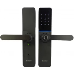 Умный замок PES Mops черный (отпечаток пальца, приложение, код, брелок, NFC, RFID-карта)