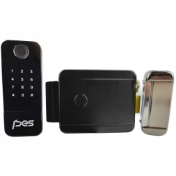 Умный замок PES Mastiff черный (отпечаток пальца, приложение, код, брелок, NFC, RFID-карта)