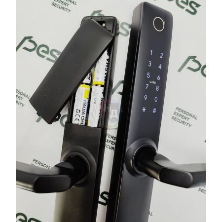 Умный замок PES Bigl черный (отпечаток пальца, приложение, код, брелок, NFC, RFID-карта)