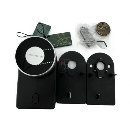 Умный замок PES Inox черный (отпечаток пальца, приложение, код, брелок, NFC, RFID-карта)