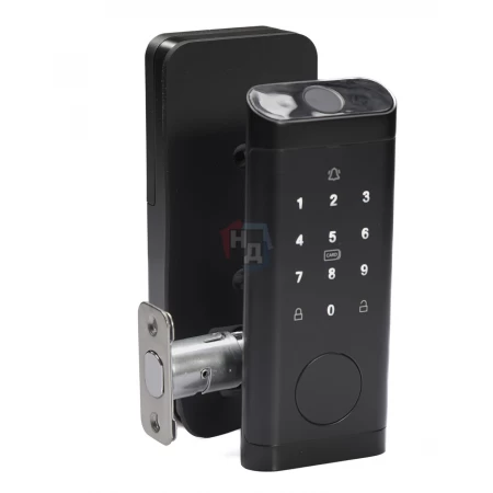 Умный замок PES One Black черный (отпечаток пальца, приложение, код, брелок, NFC, RFID-карта)