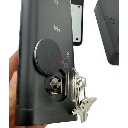 Умный замок PES One Black черный (отпечаток пальца, приложение, код, брелок, NFC, RFID-карта)
