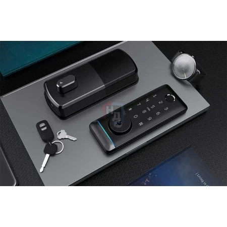 Умный замок PES Laki черный (отпечаток пальца, приложение, код, брелок, NFC, RFID-карта)