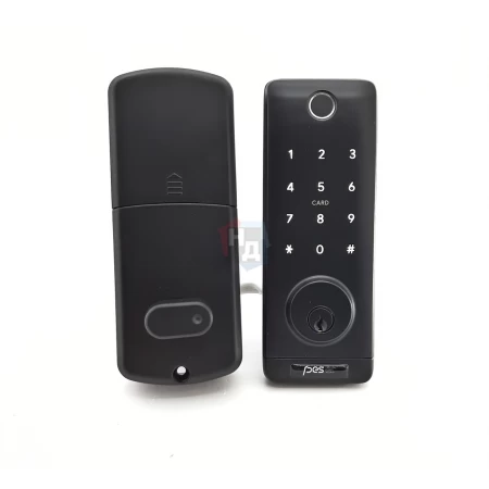 Умный замок PES Laki черный (отпечаток пальца, приложение, код, брелок, NFC, RFID-карта)