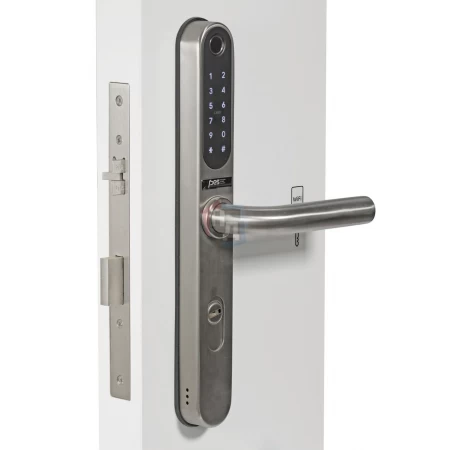 Умный замок PES Axor серый (отпечаток пальца, приложение, код, брелок, NFC, RFID-карта)