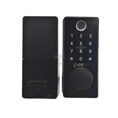 Умный замок PES Bolt черный (отпечаток пальца, приложение, код, брелок, NFC, RFID-карта)