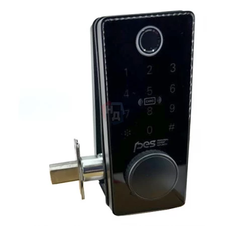 Умный замок PES Bolt черный (отпечаток пальца, приложение, код, брелок, NFC, RFID-карта)