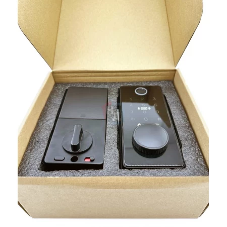 Умный замок PES Bolt черный (отпечаток пальца, приложение, код, брелок, NFC, RFID-карта)