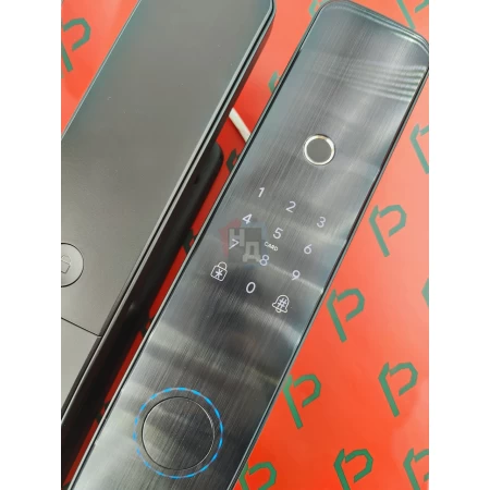 Умный замок PES Doberman черный (отпечаток пальца, приложение, код, брелок, NFC, RFID-карта)