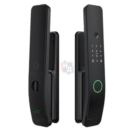 Умный замок PES Doberman черный (отпечаток пальца, приложение, код, брелок, NFC, RFID-карта)