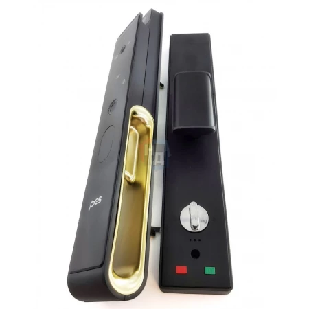 Умный замок PES Gold черный (Face ID, Wi-Fi, отпечаток пальца, приложение, код, брелок, NFC, RFID-карта)