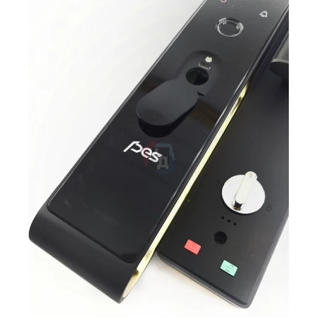 Умный замок PES Gold черный (Face ID, Wi-Fi, отпечаток пальца, приложение, код, брелок, NFC, RFID-карта)