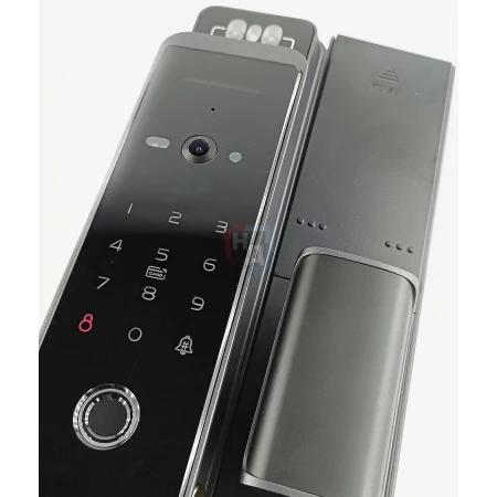 Умный замок PES Gold черный (Face ID, Wi-Fi, отпечаток пальца, приложение, код, брелок, NFC, RFID-карта)