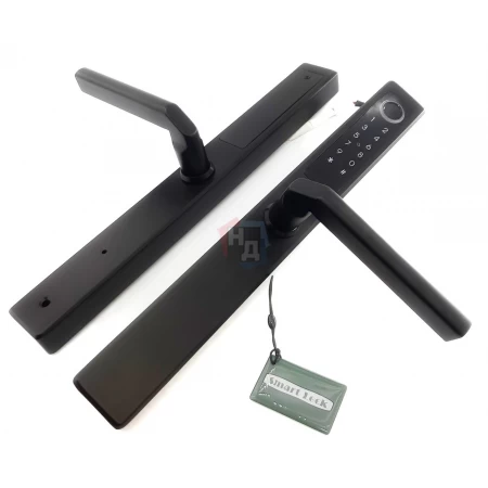 Умный замок PES Kub черный (отпечаток пальца, приложение, код, брелок, NFC, RFID-карта)