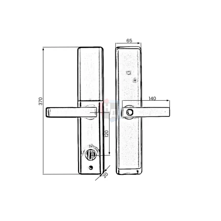 Умный замок PES Lex серый (Wi-Fi, отпечаток пальца, приложение, код, брелок, NFC, RFID-карта)