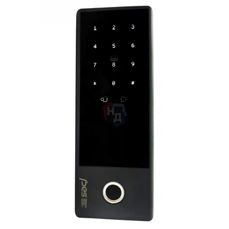 Умный замок PES Glass черный (отпечаток пальца, приложение, код, брелок, NFC, RFID-карта)