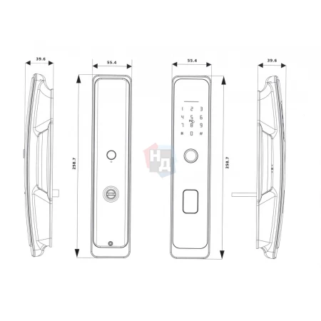 Умный замок PES Friend черный (отпечаток пальца, приложение, код, брелок, NFC, RFID-карта)