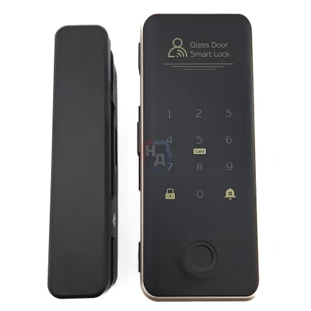 Умный замок PES Glass 3 черный (отпечаток пальца, приложение, код, брелок, NFC, RFID-карта)
