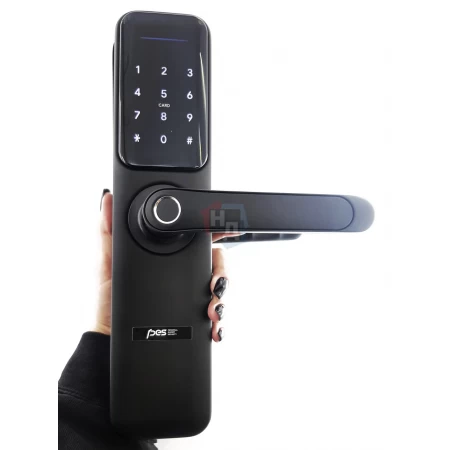 Умный замок PES Arteon черный (Wi-Fi, отпечаток пальца, приложение, код, брелок, NFC, RFID-карта)