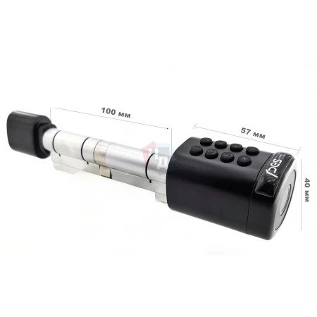 Смарт-цилиндр PES Cylinder 55x50T черный (отпечаток пальца, приложение, код, брелок, NFC, RFID-карта)