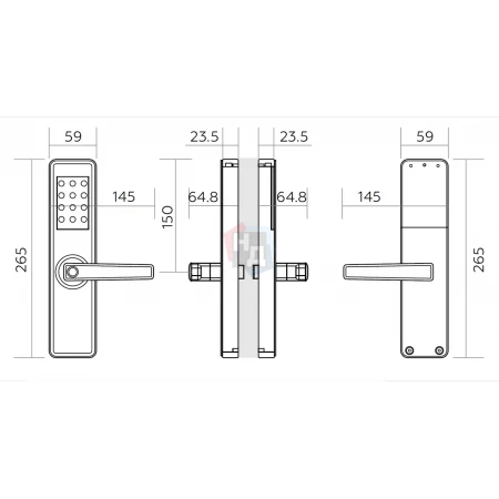 Умный замок PES Mini черный (отпечаток пальца, приложение, код, брелок, NFC, RFID-карта)