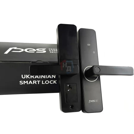 Умный замок PES Mini черный (отпечаток пальца, приложение, код, брелок, NFC, RFID-карта)