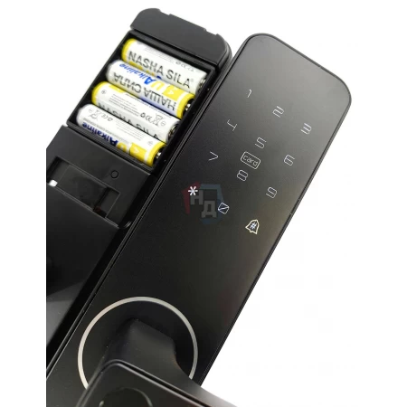 Умный замок PES Mini черный (отпечаток пальца, приложение, код, брелок, NFC, RFID-карта)