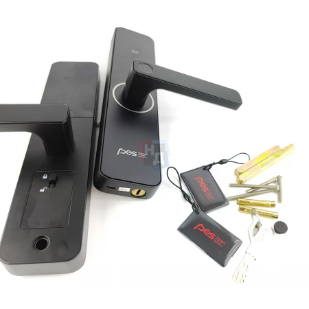 Умный замок PES Mini черный (отпечаток пальца, приложение, код, брелок, NFC, RFID-карта)