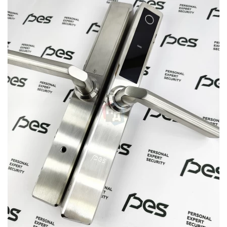 Умный замок PES Aston серый (отпечаток пальца, приложение, код, брелок, NFC, RFID-карта)