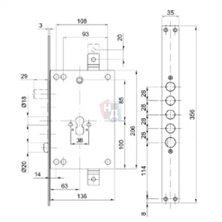 Замок Cipierre 50128/VF/I