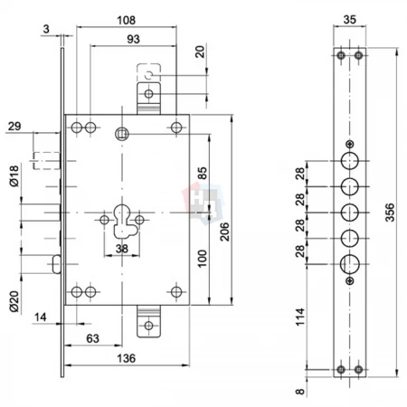 Замок Cipierre SL128/60/AB/I